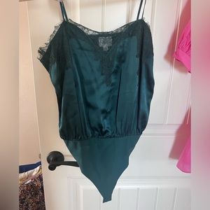 SOLD-Rich dark green cami bodysuit